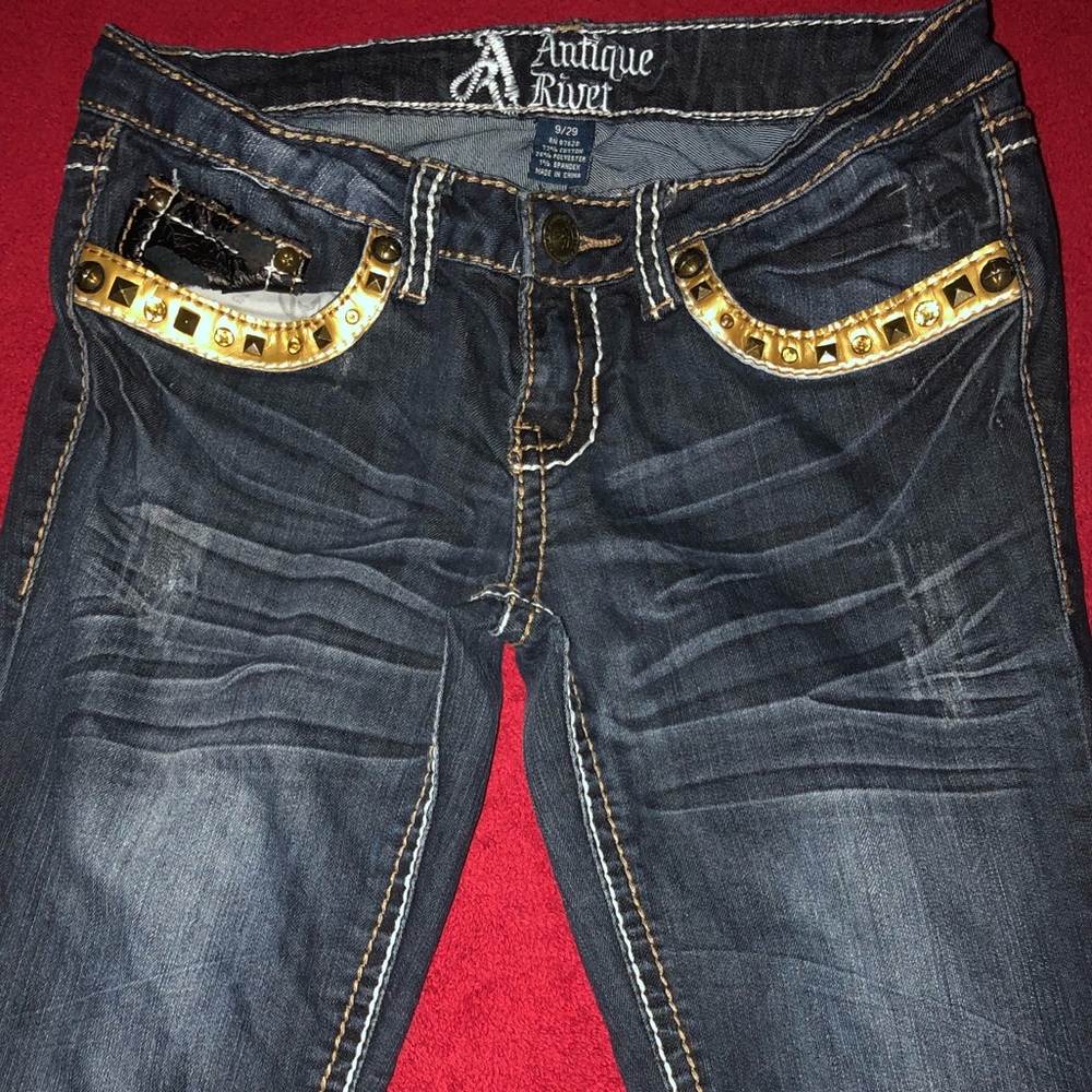 Dark blue jeans